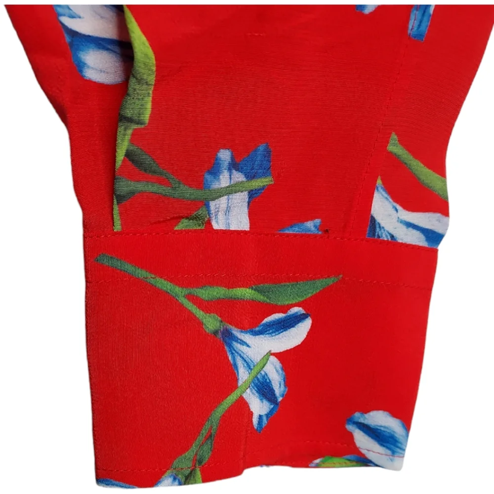rag & bone Red Floral Blouse NWT size Medium Super soft shirt. Originally $395 - Picture 6 of 12